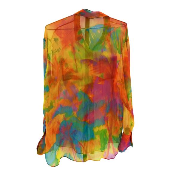 Ser.O.Ya 'Willow' Yellow Silk Blouse Size M - Picture 3 of 4